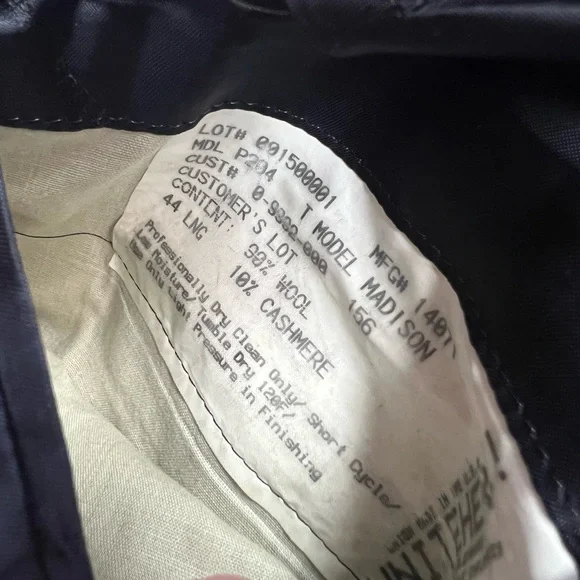 Hickey Freeman Navy Blue Cashmere Blend Sport Coat 44L
